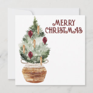 Gemütlicher vintage Weihnachtsbaum Feiertagskarte