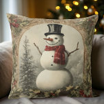 Gemütlicher Vintager Schneemann Weihnachten Kissen<br><div class="desc">Mit diesem Vintagen Snowman-Design bringen Sie Ihrem Zuhause Nostalgie-Urlaubsszauber. Ideal,  um eine gemütliche Weihnachtsatmosphäre zu schaffen,  eignet sich diese klassische Winterlandschaft ideal für Bauernhäuser,  Hütten oder ein traditionelles Urlaubshotel. Ein zeitloser saisonaler Akzent für Wohnzimmer,  Schlafzimmer oder Geschenke.</div>
