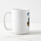 Gemütlicher Vorsitzender-der-Nickerchen Humor Desi Kaffeetasse (Links)