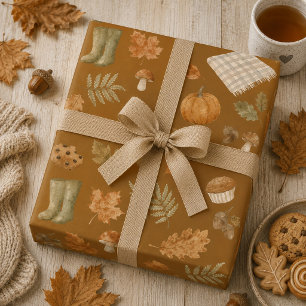 Gemütlicher warmer Herbst Geschenkpapier