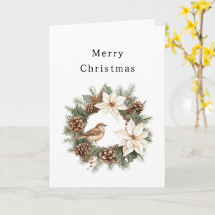 Gemütlicher warmer Weihnachten Poinsettie Tannenza Karte