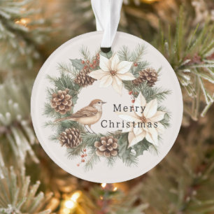Gemütlicher warmer Weihnachten Poinsettie Tannenza Ornament