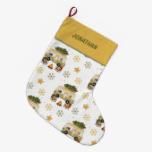 Gemütlicher Weihnachts-Camper Großer Weihnachtsstrumpf (Vorderansicht (hängend))