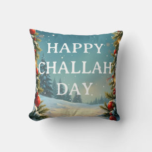 Gemütlicher Weihnachts-Glückstag Challah Tag Kissen
