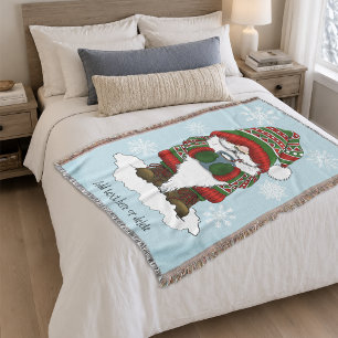Gemütlicher Weihnachts-Gnom Rot Grün Winter Niedli Decke