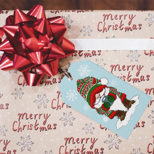 Gemütlicher Weihnachts-Gnom Rot Grün Winter Niedli Geschenkanhänger