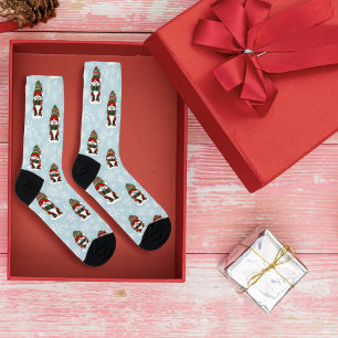 Gemütlicher Weihnachts-Gnom Rot Grün Winter Niedli Socken