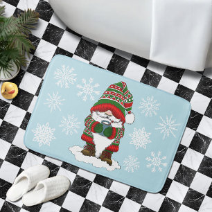 Gemütlicher Weihnachts-Gnom Rot Grün WinterLieblin Badematte