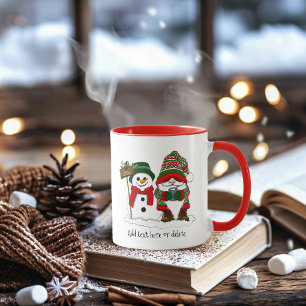 Gemütlicher Weihnachts-Gnom Schneemann Winterurlau Tasse