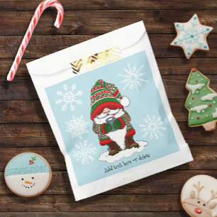 Gemütlicher Weihnachts-Grün-Rot-Gnom Winter  Niedl Geschenktütchen