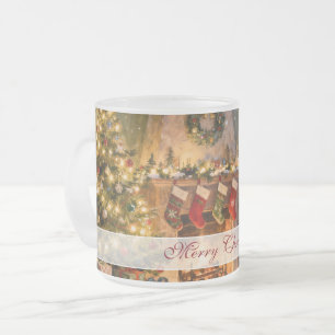 Gemütlicher Weihnachts-Kaminzauber Mattglastasse
