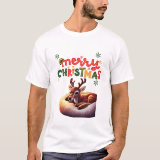 Gemütlicher Weihnachts-Reindeer-T - Shirt
