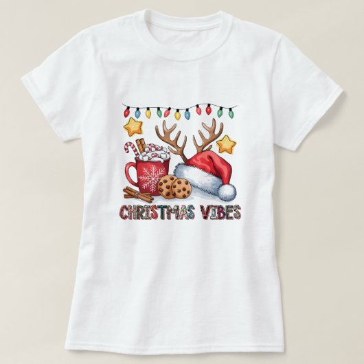 Gemütlicher Weihnachts-Vibes-T - Shirt (Design vorne)
