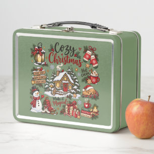 Gemütlicher Weihnachts-Winter-Wunderland Metall Brotdose