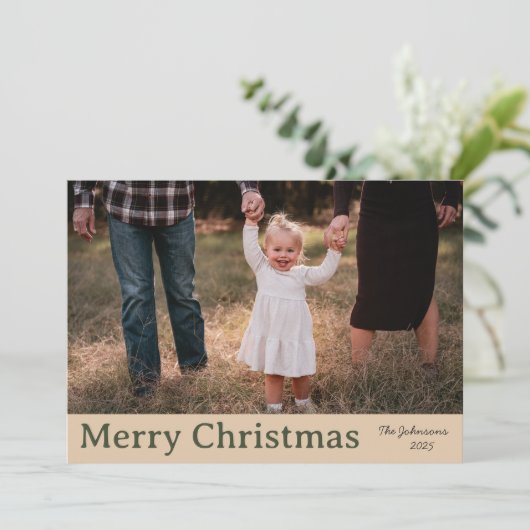 Gemütlicher Weihnachtsbauernhof Familienweihnachts Feiertagskarte (Stehend Vorderseite)