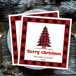 Gemütlicher Weihnachtsbaum aus Büffel-Design auf S Serviette