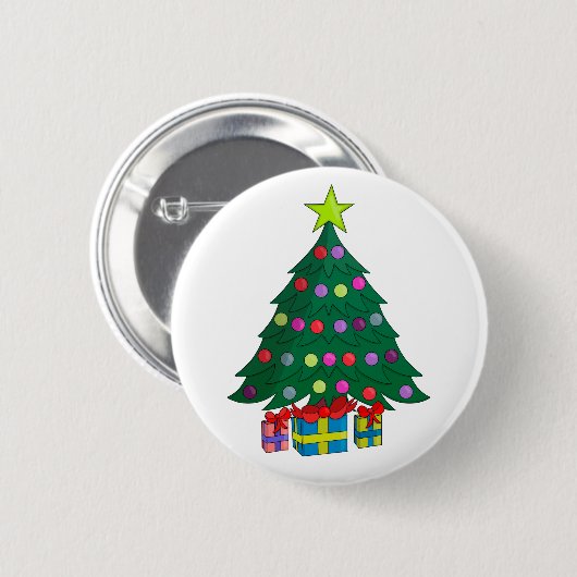 Gemütlicher Weihnachtsbaum Button (Vorne & Hinten)