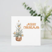 Gemütlicher Weihnachtsbaum Feiertagskarte (Stehend Vorderseite)