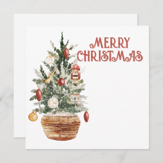 Gemütlicher Weihnachtsbaum Feiertagskarte (Vorne/Hinten)