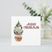 Gemütlicher Weihnachtsbaum Feiertagskarte (Stehend Vorderseite)
