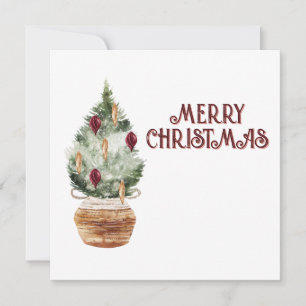 Gemütlicher Weihnachtsbaum Feiertagskarte