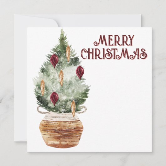 Gemütlicher Weihnachtsbaum Feiertagskarte (Vorderseite)