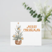 Gemütlicher Weihnachtsbaum Feiertagspostkarte (Stehend Vorderseite)