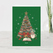 Gemütlicher Weihnachtsbaum für Leser und Bookwürme Karte (Rückseite)