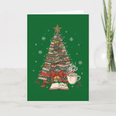 Gemütlicher Weihnachtsbaum für Leser und Bookwürme Karte (Vorderseite)