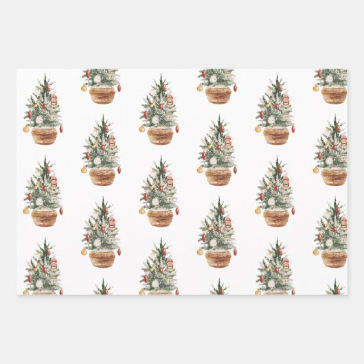 Gemütlicher Weihnachtsbaum Geschenkpapier Set (Vorderseite)