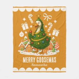 Gemütlicher Weihnachtsbaum Goose | Funny Holiday Fleecedecke