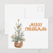Gemütlicher Weihnachtsbaum Postkarte (Vorne/Hinten)
