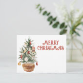 Gemütlicher Weihnachtsbaum Postkarte (Stehend Vorderseite)