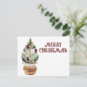 Gemütlicher Weihnachtsbaum Postkarte (Stehend Vorderseite)