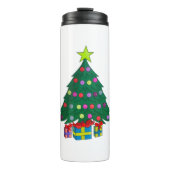 Gemütlicher Weihnachtsbaum Thermosbecher (Vorderseite)