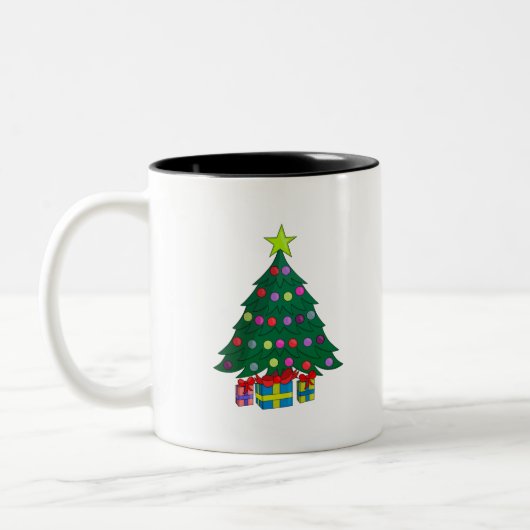 Gemütlicher Weihnachtsbaum Zweifarbige Tasse (Links)