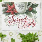 Gemütlicher Weihnachtsbecher Geschirrtuch (Gefaltet)