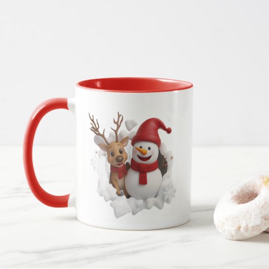 Gemütlicher Weihnachtsbecher Tasse (Mit Donut)