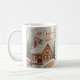 Gemütlicher Weihnachtsbungalow-Becher – Wasserfarb Kaffeetasse