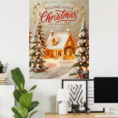 Gemütlicher Weihnachtsferienhaus Poster (Heimbüro)