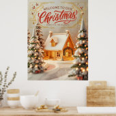 Gemütlicher Weihnachtsferienhaus Poster (Küche)