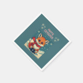 Gemütlicher Weihnachtsfuchs-Papiernapkin Serviette (Ecke)