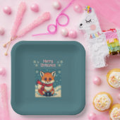 Gemütlicher Weihnachtsfuchs-Papierteller Pappteller (Party)