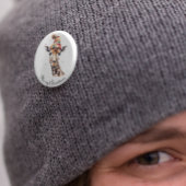 Gemütlicher Weihnachtsgiraffe, individuell Button