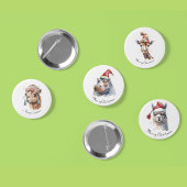 Gemütlicher Weihnachtsgiraffe, individuell Button