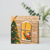 Gemütlicher Weihnachtsgruß  Karte (Stehend Vorderseite)