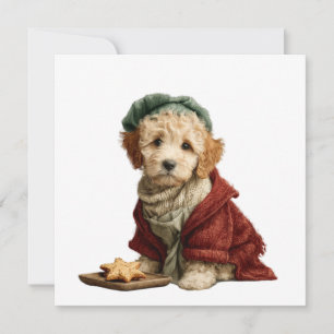 Gemütlicher Weihnachtshund Winterhund Feiertagskarte