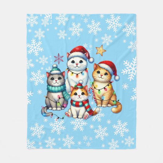 Gemütlicher Weihnachtskalat Fleecedecke (Vorderseite)