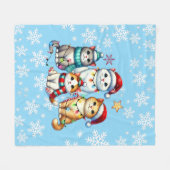 Gemütlicher Weihnachtskalat Fleecedecke (Vorderseite (Horizontal))