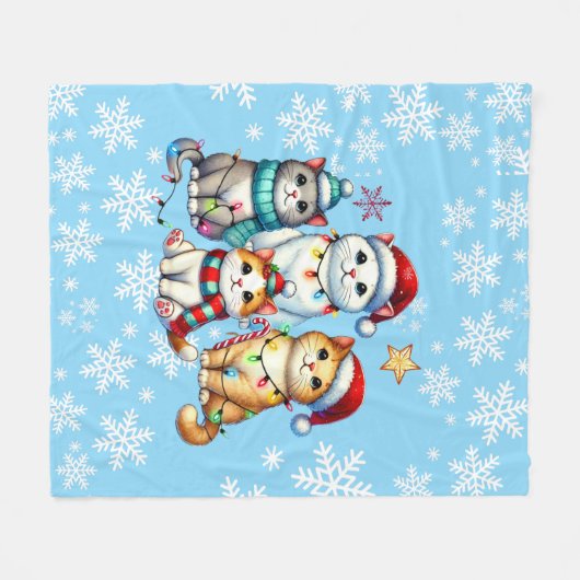 Gemütlicher Weihnachtskalat Fleecedecke (Vorderseite (Horizontal))